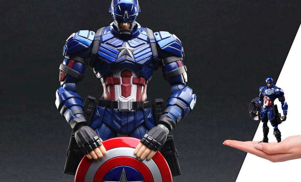 New ✔️ Captain America Action Figure By Square Enix Marvel Universe Variant BRING ARTS™ 😉 1 Captain America Action Figure By Square Enix Marvel Universe Variant BRING ARTS™