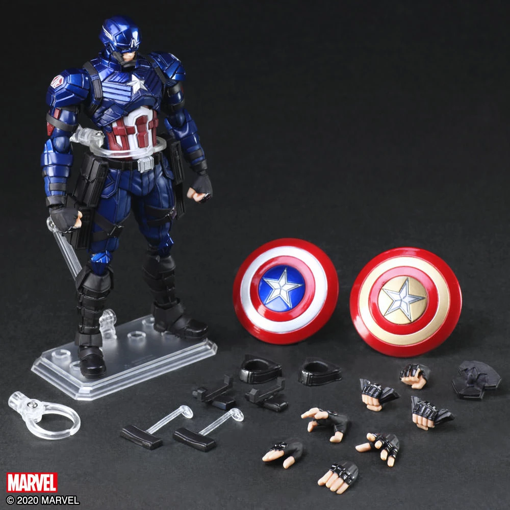 New ✔️ Captain America Action Figure By Square Enix Marvel Universe Variant BRING ARTS™ 😉 3 Captain America Action Figure By Square Enix Marvel Universe Variant BRING ARTS™