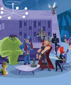 Party At Avengers Tower Art Print By Sideshow Collectibles By Artist Kat Hudson.