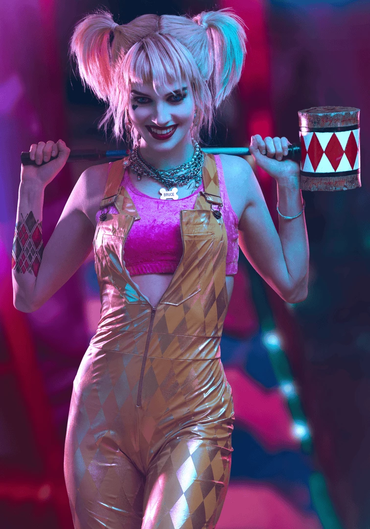 New โจ DC Comics Costumes Cosplay, ๐ Halloween Costumes ๐ฉ Women's Harley Quinn Gold Overalls Costume โ 2 DC Comics Costumes Cosplay, Halloween Costumes Women's Harley Quinn Gold Overalls Costume